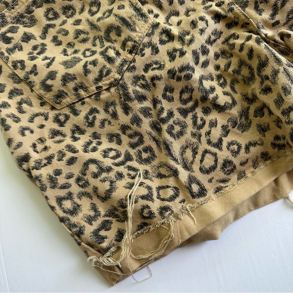 Free People Leopard Print High-Waist Cotton Shorts - Beige/Black - Picture 9 of 11